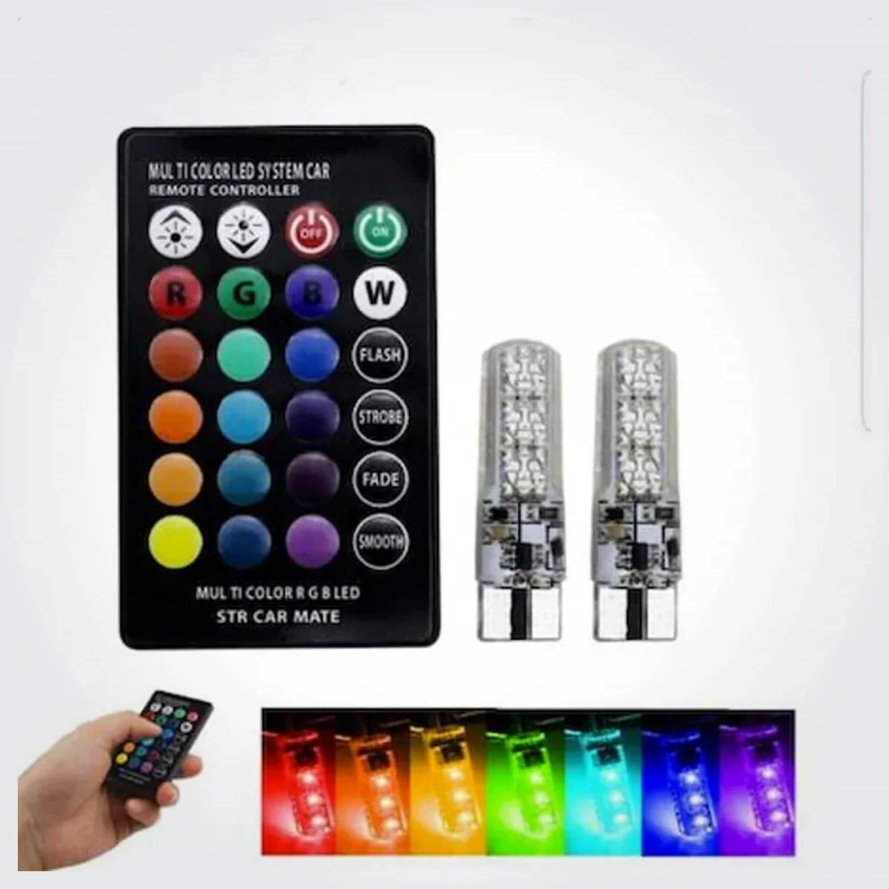 T10 LED AMPUL KUMANDALI RGB 7 FONKSİYONLU   ( 002591 )