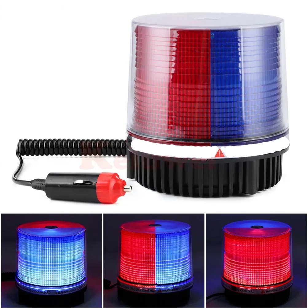 LAMBA TEPE MIKNATISLI LEDLİ ÇAKAR 12-110V  KIRMIZI/MAVİ   ( 002638 )
