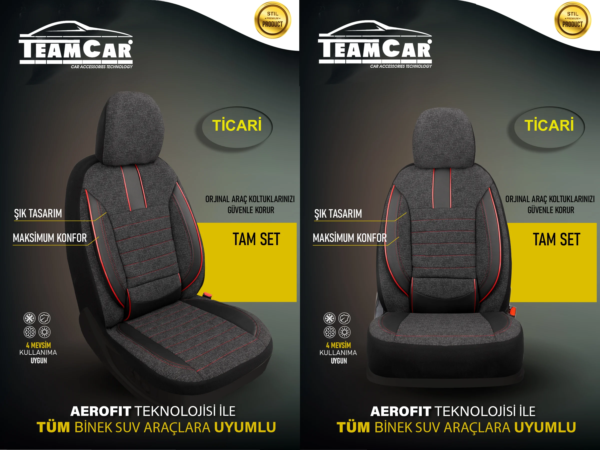 OTO KOLTUK KILIFI TİCARİ 2+1 KETEN-DERİ 