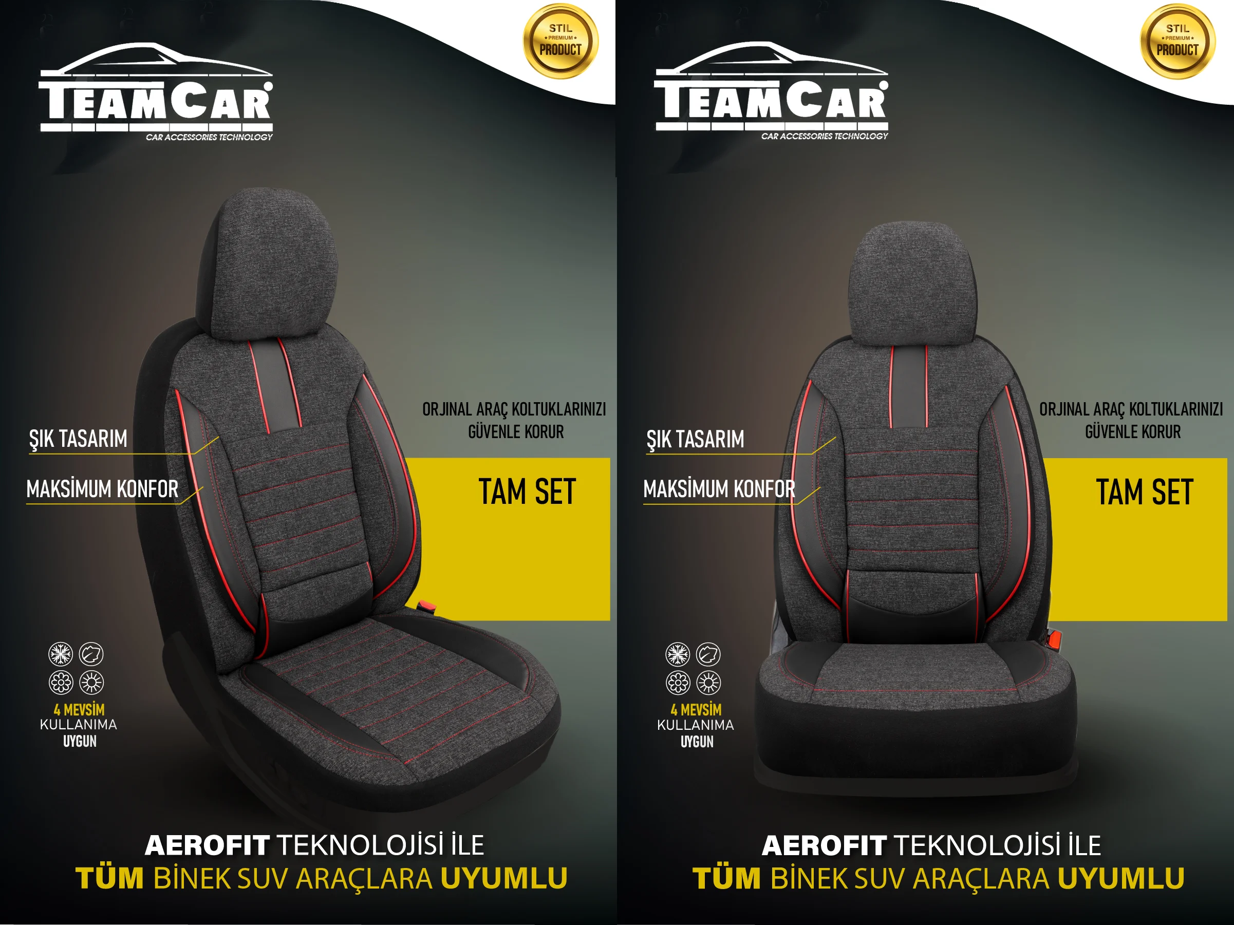 OTO KOLTUK KILIFI BİNEK OTOMOBİL STD. KETEN-DERİ  